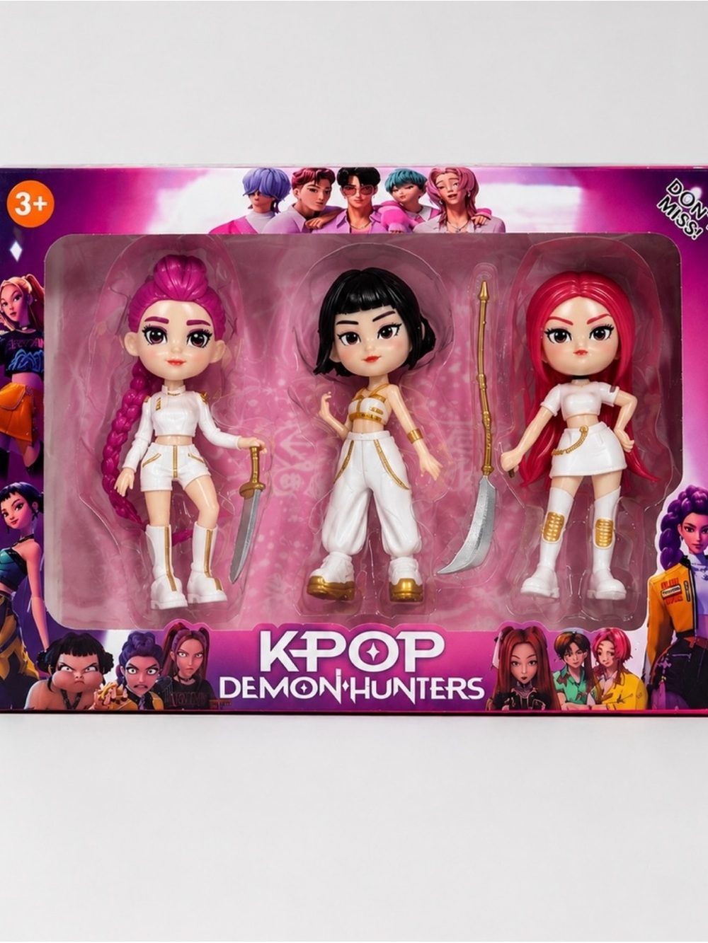 KPOP Demon Hunters 3-Pack Dolls Set - Rumi, Mira & Zoey Figures | Brand New